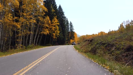 POV-footage-of-driving-in-the-Rocky-Mountains-of-Colorado-in-fall-season