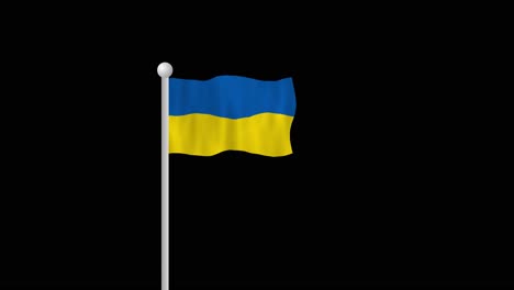Bandera-Ucraniana-Ondeando-Frente-A-Un-Fondo-Negro