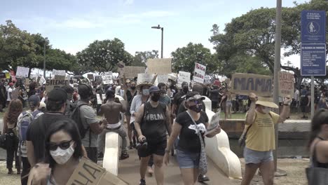 Vidas-Negras-Importan-Protesta-En-El-Parque-De-La-Playa-Ala-Moana