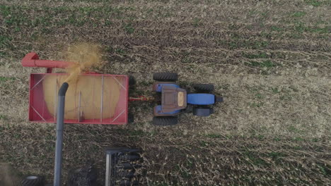 Corn-crop-field-machines-harvest-aerial-shot-intense-productivity