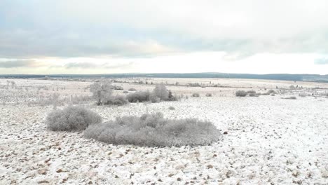 Magical-winter-moorland-in-ascending-drone-shot