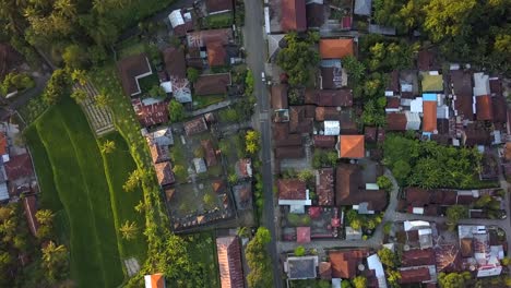 Beautiful-aerial-view-of-the-small-village-in-Bali