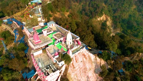 Aerial-View-of-the-holy-town-of-Uttarakhand,-India,-Haridwar