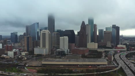 This-video-is-about-an-aerial-of-downtown-Houston-on-a-rainy-and-cloudy-day