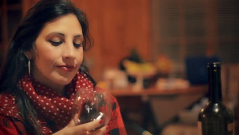 Beautiful-Chilean-woman-tasting-and-enjoying-the-best-Chilean-red-wine