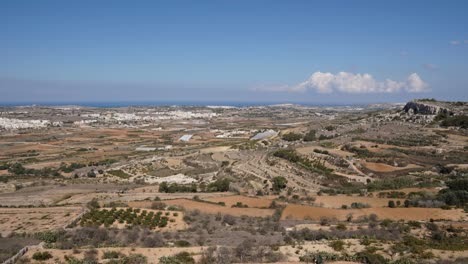 Time-Lapse-video-from-western-Malta,-Rabat-fields-landscape