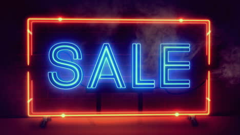 Frame-made-of-neon-lights---Text:-Sale
