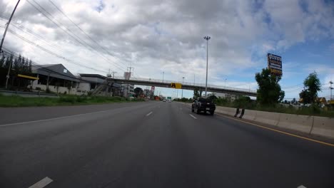 This-is-a-time-lapse-with-an-action-camera-mounted-in-front-of-the-truck,-driving-from-Pranburi-to-Hua-Hin-and-Hua-Hin-to-Bangkok-on-Phet-Kasem-Road