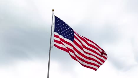 Amerikanische-Flagge-Weht-Im-Wind-An-Einem-Schönen-Sonnigen-Tag-In-Zeitlupe-4-Stunden
