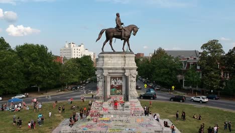 Monument-Avenue-famous-for-Civil-War-statues-and-memorials-location-of-many-protests-against-police-brutality-and-racial-discrimination