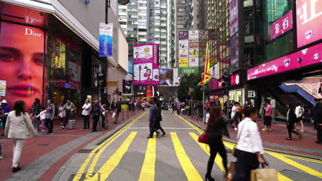 Hong-Kong-China,-circa-:-people-walking-or-moving-around-causeway-bay-area-in-Hong-Kong-city