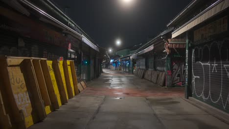 empty-market-with-closed-shops-at-night