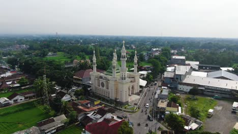 Landmark-of-Sleman-district-of-Yogyakarta-Suciati-Saliman-mosque-aerial-panorama