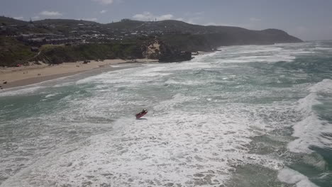 Trans-Agulhas-Race:-Racers-punch-through-waves,-Brenton-on-Sea-aerial