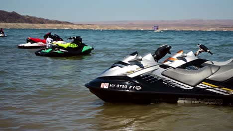 Jet-Skis-bobbing-in-the-waters-of-Lake-Mead