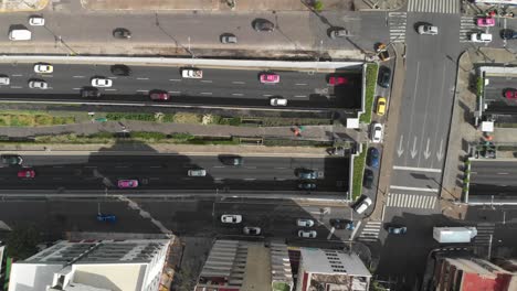 Aerial-top-down-view-of-traffic-jam