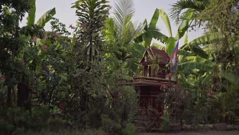 Cambodian-spirit-house-in-the-country-side
