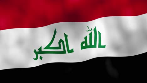 Bandera-De-Irak---Símbolo-Oficial-Del-Nacionalismo-Del-País,-Gráfico-De-Movimiento