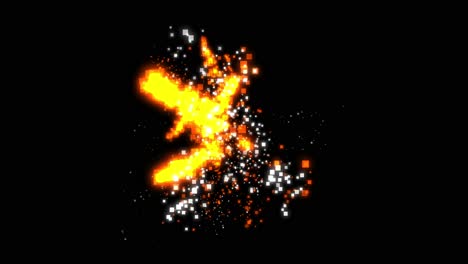 Pixel-Sparks-exploding-bursting-on-black-background-2D-pixel-style-animation