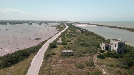 Drone-view-of-abandoned-hacienda-in-Yucatan-Mexico