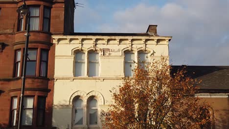 A-close-up-of-three-different-styles-of-architecture-on-Rutherglen-main-street