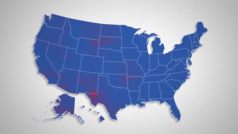 USA-Karte-–-Rote-Staaten-Wechseln-Zu-Blauen-Staaten