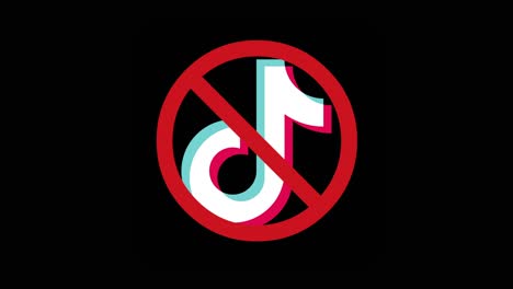 Growing-TikTok-logo-with-red-ban-icon-on-black-background