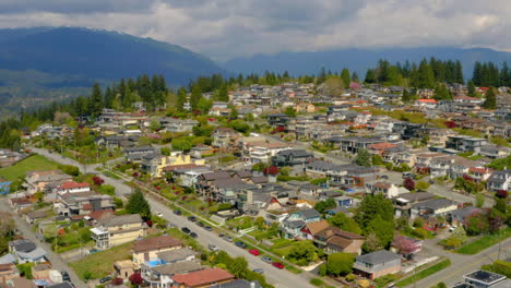 Scenic-aerial-view-over-the-Capitol-Hill-neighbourhood-in-Burnaby,-Greater-Vancouver
