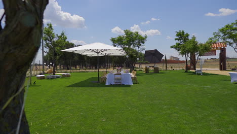 Outdoor-decoration-for-events,-sunny-day