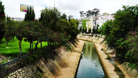Water-canal-near-town-centre,-Da-Lat,-Vietnam