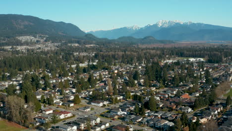 Vista-Aérea-De-Un-Barrio-Suburbano-En-Greater-Vancouver,-BC