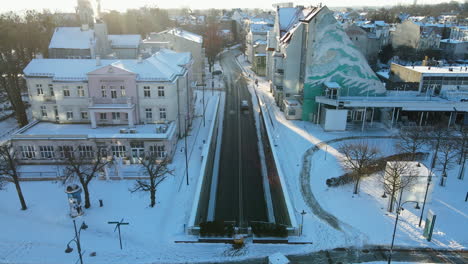 Lockdown-winter-conditions-Christmas-Sopot-Poland-aerial
