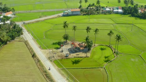 Drone-view-of-the-Farm-God-Temple-in-Khanh-Hoa-province,-central-Vietnam