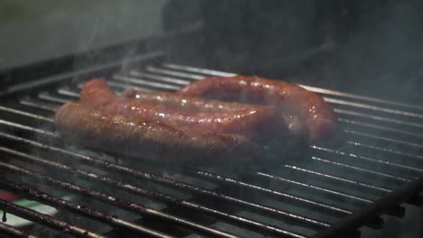 Italian-Salsiccia-Sausage-Outdoor-on-a-Grill-BBQ---Close-up-Shot