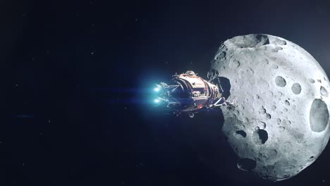 Future-Asteroid-Mining-Ship-Approaching-Large-Planetoid