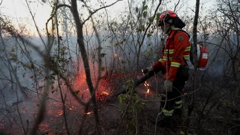A-firefighter-using-a-blower-to-push-back-the-perimeter-of-a-wildfire-in-the-Savannah