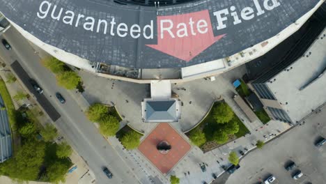 Top-Down-View-of-Guaranteed-Rate-Field-in-Chicago,-Illinois