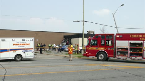 Fire-fighting-medic-emergency-services-at-Toronto-car-accident-scene