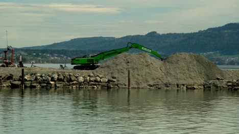 Soil-excavator-machine-by-the-lake-of-Constance-in-Austria