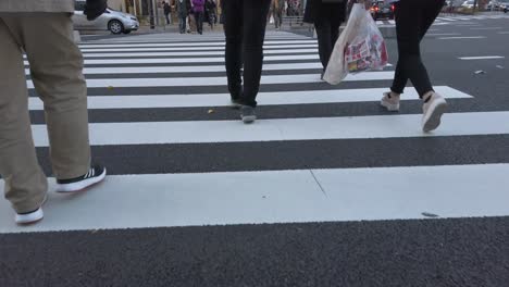 4k-HD-video-while-walking-cross-the-street-over-zebra-line-in-Tokyo