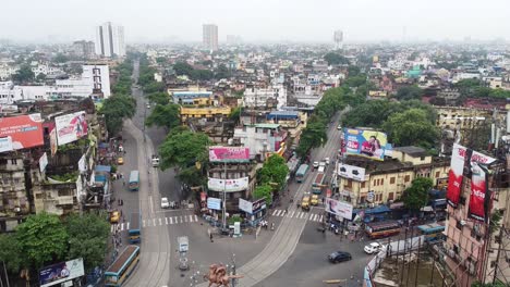 Toma-Aérea-De-La-Ciudad-De-Kolkata