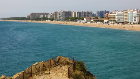 Blanes-timelapse-on-the-Costa-Brava-in-Gerona-Barcelona-Spain-close-up-of-the-beach-and-buildings-in-the-background
