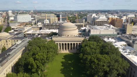 MIT's-Great-Dome,-Killian-Court-on-Beautiful-Summer-Day