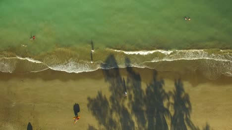 Spectacular-aerial-view-with-drone-of-the-beautiful-beach-of-Villa-Rica,-Veracruz,-Mexico