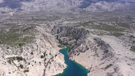 Mountainous-Surroundings-With-Zavratnica-Fjord-In-Velebit-National-Park,-Croatia