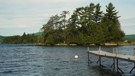 Lake-Dock-and-mooring-over-water-with-waves-in-New-England