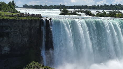 Niagara-Falls---Horseshoe-Falls-With-Tourists-On-Observation-Deck-In-Canada
