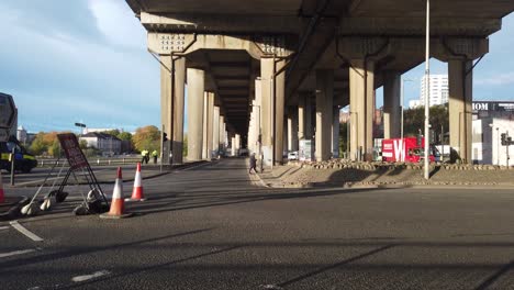 A-road-closure-underneath-a-Scottish-motorway