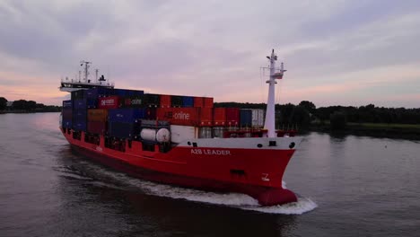 Forward-And-Bulbous-Bow-Of-A2B-Leader-Cargo-Ship-Moving-Along-Oude-Maas