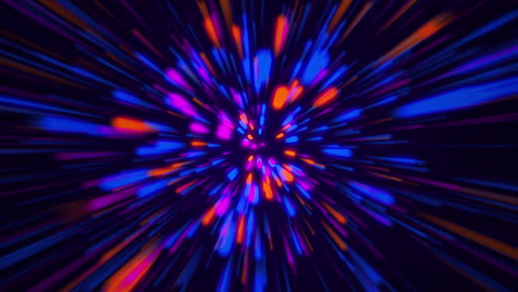Abstract-Neon-Hyperspace-Looping-Rays-4K---Blue,-Red,-and-Purple